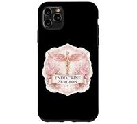 Custodia per iPhone 11 Pro Max Donna Chirurgo Endocrino Caduceo Distintivo Endocrinologia Floreale