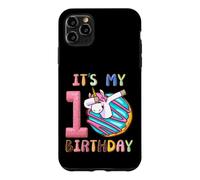 Custodia per iPhone 11 Pro Max È il mio decimo compleanno Ragazze di 10 anni Dab Unicorn & Donut