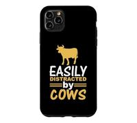 Custodia per iPhone 11 Pro Max Easily Distracted By Cows Funny Cow Lover Animal Lovers