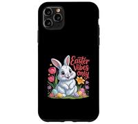 Custodia per iPhone 11 Pro Max Easter Vibes Only Cute Spring Bunny Eggs - Citazione positiva