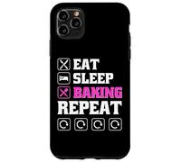 Custodia per iPhone 11 Pro Max Eat Sleep Bake Repeat Women Funny Mother's Day Baking Mom