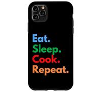 Custodia per iPhone 11 Pro Max Eat Sleep Cook Repeat per chef, studenti di cucina e amanti