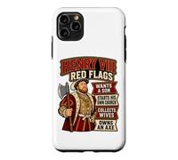 Custodia per iPhone 11 Pro Max Enrico VIII Bandiere Rosse Divertente Tudor Storia Inglese