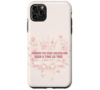 Custodia per iPhone 11 Pro Max Ester 4 14 Versi cristiani Corona floreale Regina Fede