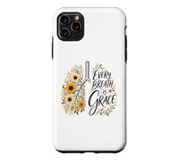 Custodia per iPhone 11 Pro Max Every Breath Is Grace Boho Floral Lungs Autunno Girasoli