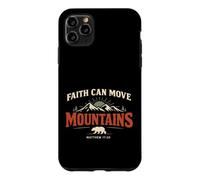 Custodia per iPhone 11 Pro Max Faith Can Move Mountains Retro Sunset Bible Verse Christian