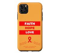 Custodia per iPhone 11 Pro Max Faith Hope Love Heart Disease Awareness Nastro rosso