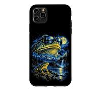 Custodia per iPhone 11 Pro Max Fantastica opera d'arte fantasy a forma di rana illuminata dalla luna