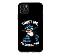 Custodia per iPhone 11 Pro Max Fantastico pinguino di pattinaggio in linea, credo di essere bravo in questo
