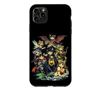 Custodia per iPhone 11 Pro Max Fantasy Cats Wizards Fairy Medieval RPG Gamer Cat Amante
