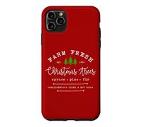 Custodia per iPhone 11 Pro Max Farm Fresh Xmas Tree, Pine Retro Vintage Graphic Christmas