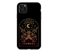 Custodia per iPhone 11 Pro Max Fasi falena della luna Mezzaluna Retro Spirituale