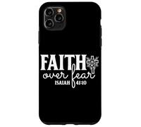 Custodia per iPhone 11 Pro Max Fede sopra la paura - Design floreale ispiratore