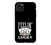Custodia per iPhone 11 Pro Max Feelin Lucky Casino che gioca le carte da poker Vegas Chips
