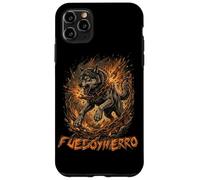 Custodia per iPhone 11 Pro Max Fierce Wolf Breaking Chains Fire Iron Motivation Arte grafica