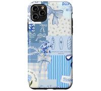 Custodia per iPhone 11 Pro Max Fiocco blu Love Like Jesus carino floreale estivo patchwork