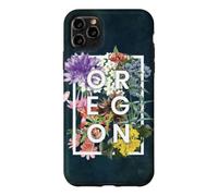 Custodia per iPhone 11 Pro Max Fiori di Oregon Word Art - Oregon State USA Souvenir