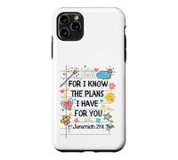 Custodia per iPhone 11 Pro Max For I Know The Plans I Have For You Christian Back To School
