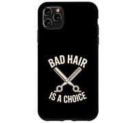 Custodia per iPhone 11 Pro Max Forbici da barbiere divertenti per stilista, i capelli cattivi sono una scelta