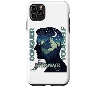 Custodia per iPhone 11 Pro Max Foresta di montagna doppia esposizione Silhouette natura escursionismo arte