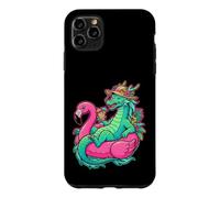 Custodia per iPhone 11 Pro Max Freddo Drago Flamingo Galleggiante Vacanze Estive