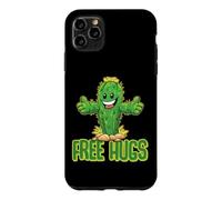Custodia per iPhone 11 Pro Max Free Hugs - Simpatico cactus da abbracciare con frase