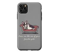 Custodia per iPhone 11 Pro Max Frenchie Bulldog Disegna come una ragazza francese, cane divertente