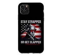 Custodia per iPhone 11 Pro Max Funny 4th Of July Stay Strapped Or Get Clapped