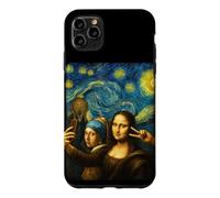 Custodia per iPhone 11 Pro Max Funny Art Selfie Mona Lisa Girl Orecchini di perle Urlo