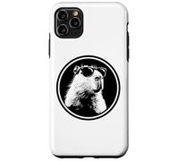 Custodia per iPhone 11 Pro Max Funny Black Logo Sunglasses Lover Chill Capybara Vibes