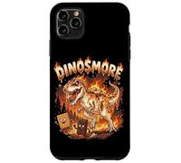 Custodia per iPhone 11 Pro Max Funny Camping Smores T-Rex Dinosaur Campfire S'mores Joke
