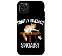 Custodia per iPhone 11 Pro Max Funny Cat, specialista in ricerca sulla gravità, scienza, amante dei gatti