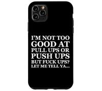 Custodia per iPhone 11 Pro Max Funny Dad Joke Adult Father's Day Pushups & Pullups Failure