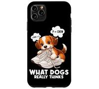 Custodia per iPhone 11 Pro Max Funny Dog Cosa pensano davvero i cani Shoe Chew Dog Lover