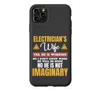 Custodia per iPhone 11 Pro Max Funny Electricians Wife Yes He's Working