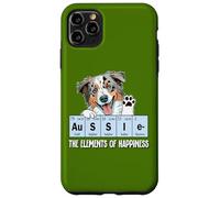 Custodia per iPhone 11 Pro Max Funny Elements of Happiness Blue Merle Aussie Lover