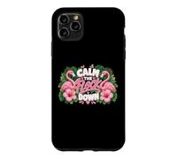 Custodia per iPhone 11 Pro Max Funny Flamingo Calm The Flock Down Beach Tropical Summer Pun