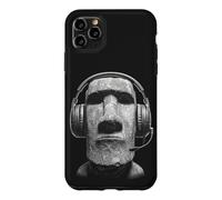 Custodia per iPhone 11 Pro Max Funny Gamer Y2K Isola di Pasqua Moai Testa Statua