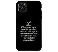Custodia per iPhone 11 Pro Max Funny Genesis 1 28 Fishing Faith Ironic Citazione
