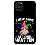 Custodia per iPhone 11 Pro Max Funny Gnome For Men Women Who Just Wanna Have Fun Mardi Gras