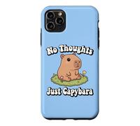 Custodia per iPhone 11 Pro Max Funny Kids Kawaii Meme Chill No Thoughts Just Capybara Vibes