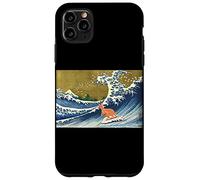 Custodia per iPhone 11 Pro Max Funny Mens Womens Kids Retro Vintage Surfing Kangaroo Lover
