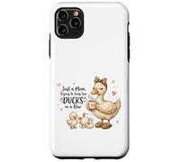 Custodia per iPhone 11 Pro Max Funny Mom Just a Mom Trying to Keep Her Ducks Humor