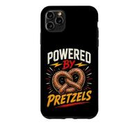 Custodia per iPhone 11 Pro Max Funny Pretzel Saying Humor Joke Gag Powered By