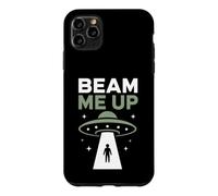 Custodia per iPhone 11 Pro Max Funny UFO Alien Space Humor Sci Fi Graphic Beam Me Up