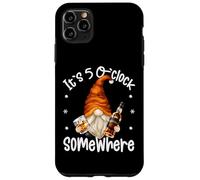 Custodia per iPhone 11 Pro Max Funny Whiskey Dad Gnome Men Quote Its 5 O Clock Somewhere