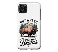 Custodia per iPhone 11 Pro Max Fuori dove il selvaggio inizia Bison Mountain Design