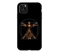 Custodia per iPhone 11 Pro Max Fusione di Leonardo da Vinci: Gioconda e l'uomo vitruviano