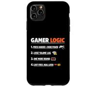 Custodia per iPhone 11 Pro Max Gamer Logic Divertente Detto Videogioco Regole Sarcastiche Umorismo
