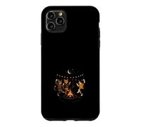 Custodia per iPhone 11 Pro Max Gatti Danzanti Falò Notturno Amante dei Gatti